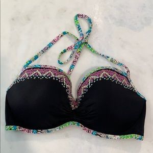 VS Black bikini top with Aztec pattern